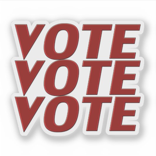 Abstimmung: Rote Typografie Aufkleber (Vorderseite)