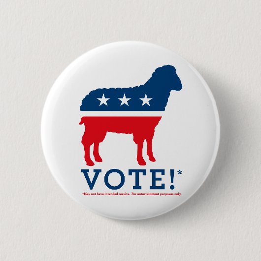 Abstimmung! Schaf-Party-Logo-Knopf Button (Vorderseite)