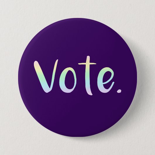 "Abstimmung." Schaltfläche Pastel Rainbow Ombre Button (Vorderseite)