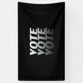 "Abstimmung" Schwarz-weiß grau Banner (Vertikal)