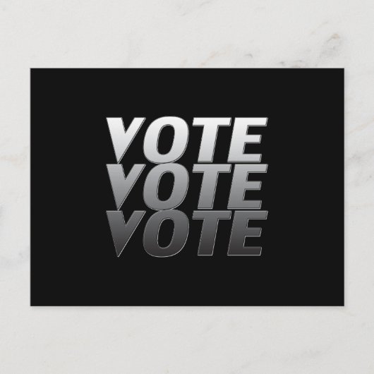 "Abstimmung" Schwarz-weiß grau Postkarte (Vorderseite)