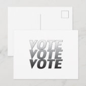 "Abstimmung" Schwarz-weiß grau Postkarte (Vorne/Hinten)
