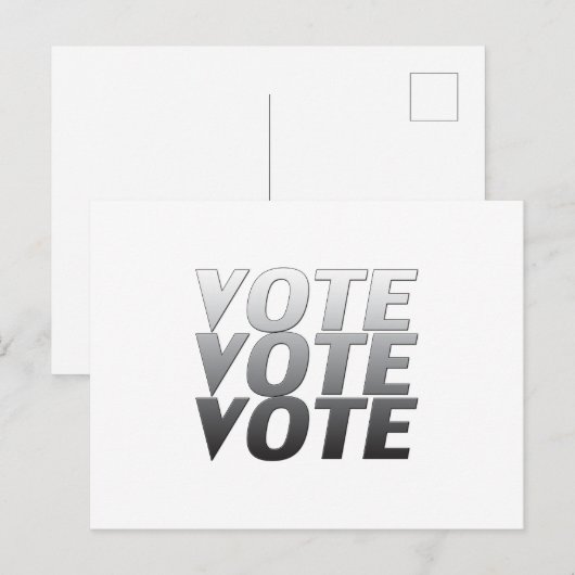"Abstimmung" Schwarz-weiß grau Postkarte (Vorne/Hinten)
