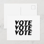 "Abstimmung" Schwarz-weiß Postkarte (Vorne/Hinten)