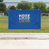 "Abstimmung" Schwarz-weißes graues Silber, blau Banner (Insitu)