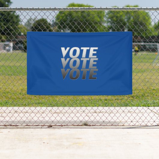 "Abstimmung" Schwarz-weißes graues Silber, blau Banner (Insitu)
