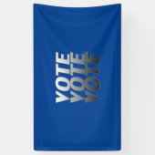 "Abstimmung" Schwarz-weißes graues Silber, blau Banner (Vertikal)