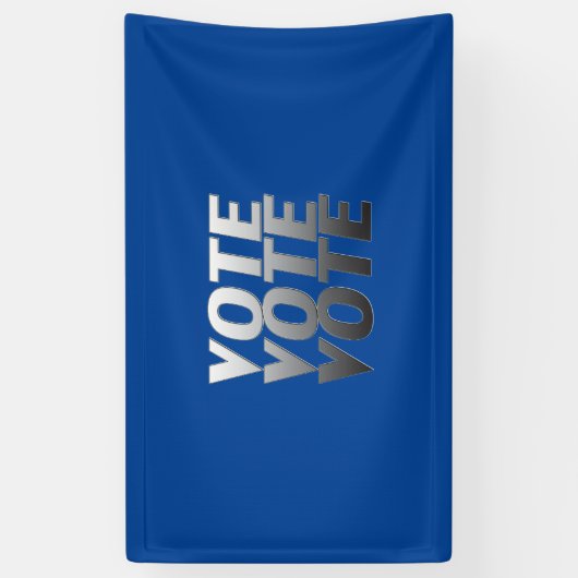 "Abstimmung" Schwarz-weißes graues Silber, blau Banner (Vertikal)