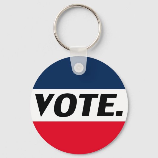 "Abstimmung" Schwarze Buchstaben, rot-blauer Hinte Schlüsselanhänger (Vorderseite)