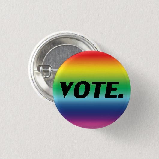 "Abstimmung" schwarze Buchstaben, Stolz lgbtq lgbt Button (Vorne & Hinten)