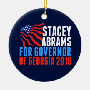 Abstimmung Stacey Abrams für Georgia-Gouverneur Keramik Ornament