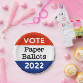 Abstimmung: Stimmzettel 2022 für die Halbzeitwahl Pappteller (Party)