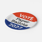 Abstimmung: Stimmzettel 2022 für die Halbzeitwahl Pappteller (Schrägansicht)
