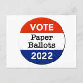 Abstimmung: Stimmzettel 2022 für die Halbzeitwahl Postkarte (Vorderseite)
