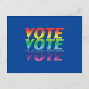"Abstimmung" Stolz lgbtq lgbt Regenbogen blau Postkarte