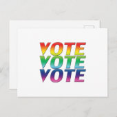 "Abstimmung" Stolz lgbtq lgbt Regenbogen weiß Postkarte (Vorne/Hinten)