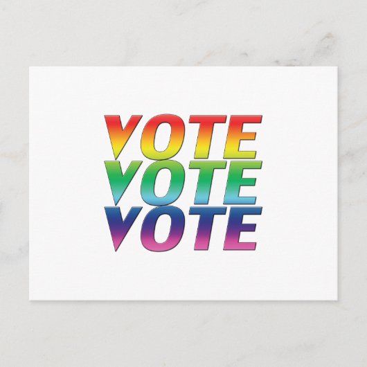 "Abstimmung" Stolz lgbtq lgbt Regenbogen weiß Postkarte (Vorderseite)