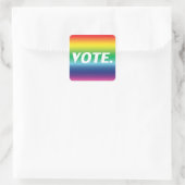 "Abstimmung" - Stolz lgbtq lgbt Regenbogenfarben w Quadratischer Aufkleber (Tasche)