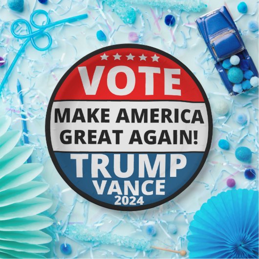 Abstimmung Trump 2024 Pappteller (Party)