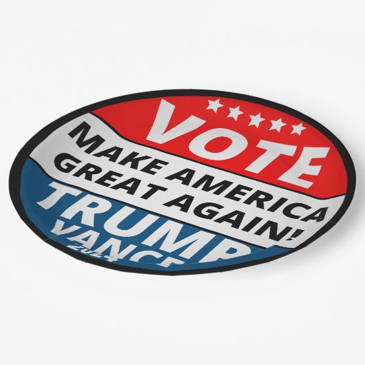 Abstimmung Trump 2024 Pappteller (Schrägansicht)
