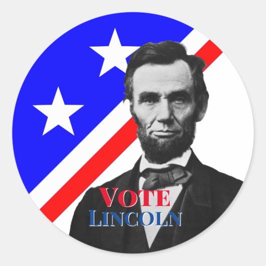 Abstimmung über Abraham Lincoln Runder Aufkleber (Vorderseite)