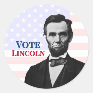 Abstimmung über Abraham Lincoln Runder Aufkleber