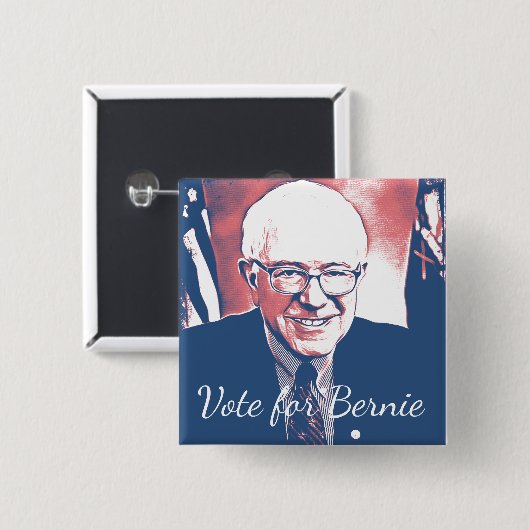 Abstimmung über Bernie Sanders Support Digital Art Button (Vorne & Hinten)