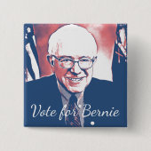 Abstimmung über Bernie Sanders Support Digital Art Button (Vorderseite)