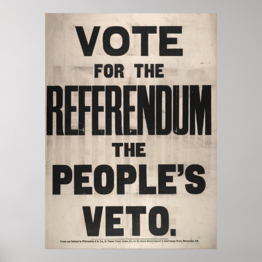 Abstimmung über das Referendum über das Veto der B Poster (Vorne)