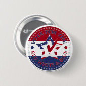Abstimmung über das Zeichen Rot, Weiß und Blau des Button (Vorne & Hinten)