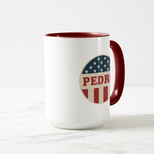 Abstimmung über den Button "Pedro Classic Retro Am Tasse (VorderseiteRechts)