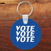 Abstimmung über die Abstimmung Blau-Weiß-Typografi Schlüsselanhänger (Vorderseite)