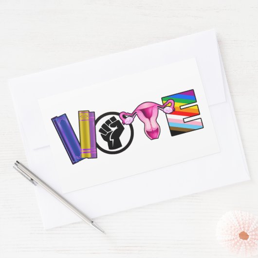 Abstimmung über die Menschenrechte Rechteckiger Aufkleber (Umschlag)