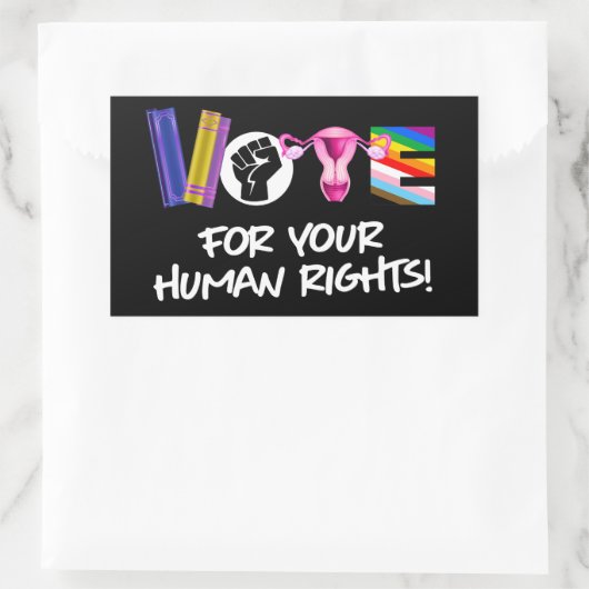 Abstimmung über Ihre Menschenrechte Rechteckiger Aufkleber (Tasche)