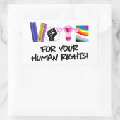 Abstimmung über Ihre Menschenrechte Rechteckiger Aufkleber (Tasche)