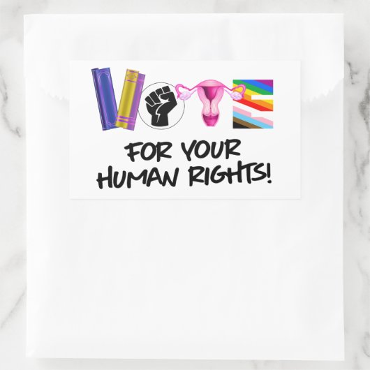 Abstimmung über Ihre Menschenrechte Rechteckiger Aufkleber (Tasche)