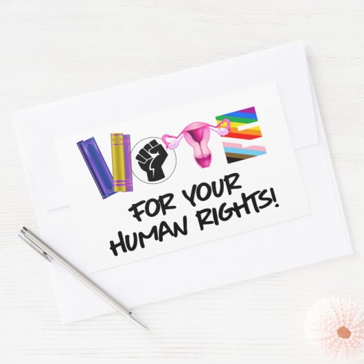 Abstimmung über Ihre Menschenrechte Rechteckiger Aufkleber (Umschlag)