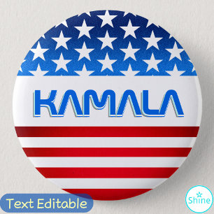 Abstimmung über Kamala Harris USA Flag Moderne Typ Button