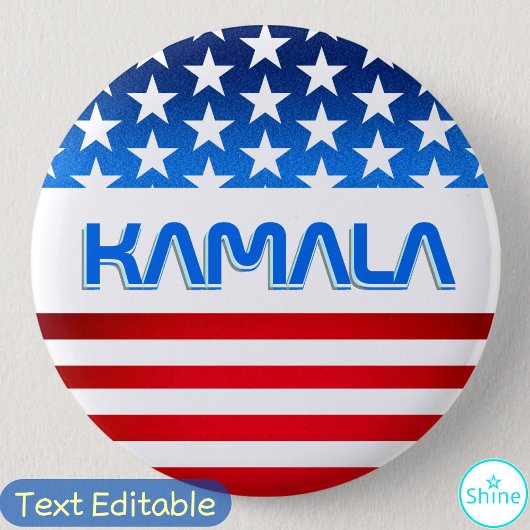 Abstimmung über Kamala Harris USA Flag Moderne Typ Button