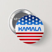 Abstimmung über Kamala Harris USA Flag Moderne Typ Button (Vorne & Hinten)