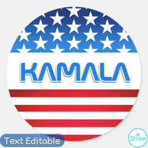 Abstimmung über Kamala Harris USA Flag Moderne Typ Runder Aufkleber