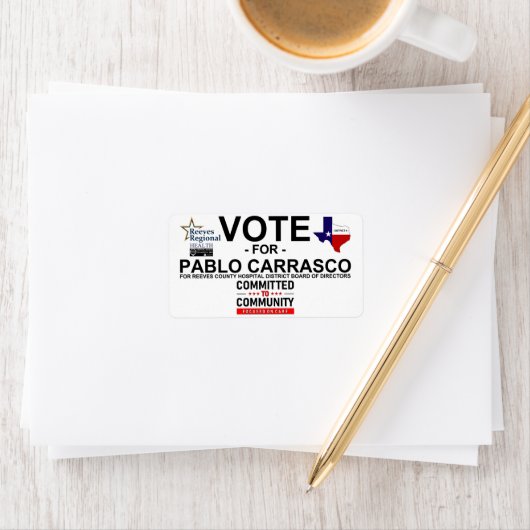 Abstimmung über Pablo Carrasco Adressaufkleber (Insitu)