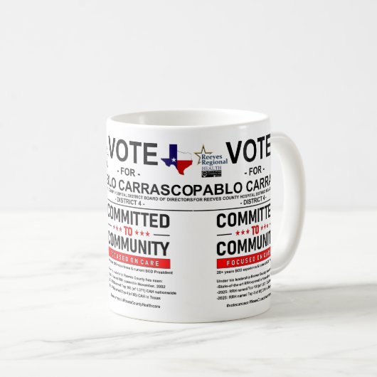 Abstimmung über Pablo Carrasco Kaffeetasse (VorderseiteRechts)