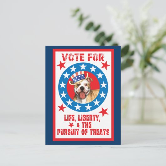 Abstimmung über Pit Bull Postkarte (Stehend Vorderseite)