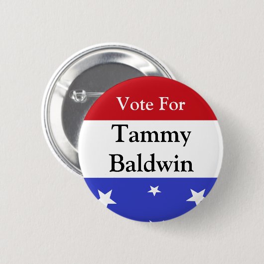 Abstimmung über Tammy Baldwin Button (Vorne & Hinten)