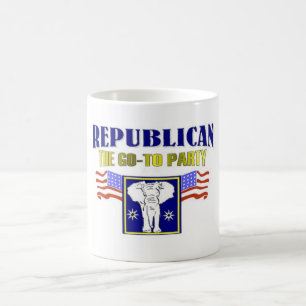 Abstimmung und Beitritt zum republikanischen Party Kaffeetasse