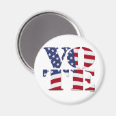 ABSTIMMUNG "V O T E" mit US-FLAG Magnet (Vorderseite/Rückseite)