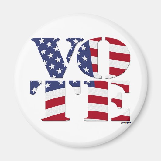 ABSTIMMUNG "V O T E" mit US-FLAG Magnet (Vorne)