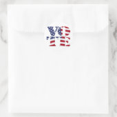 ABSTIMMUNG "V O T E" mit US-FLAG Runder Aufkleber (Tasche)