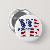 ABSTIMMUNG "V O T E" mit US-FLAGGE Button (Vorne & Hinten)